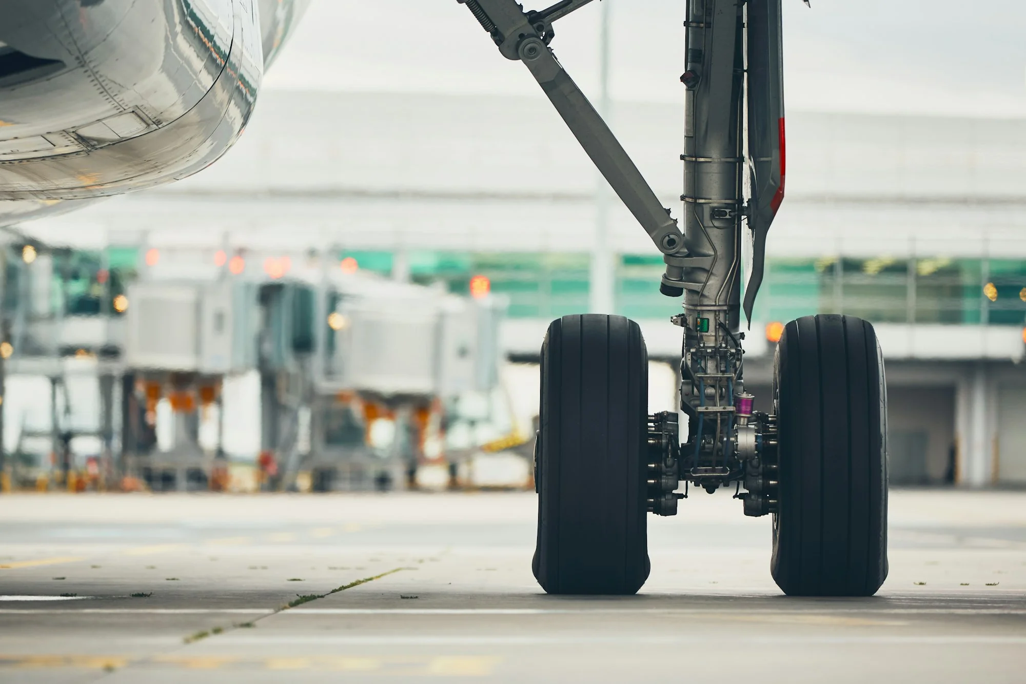 Wheels of the airplane